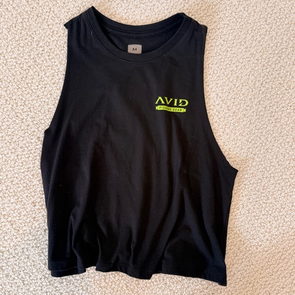 Avid Fishing “On the Rocks” black crop tank Medium NEW - Picture 2 of 7